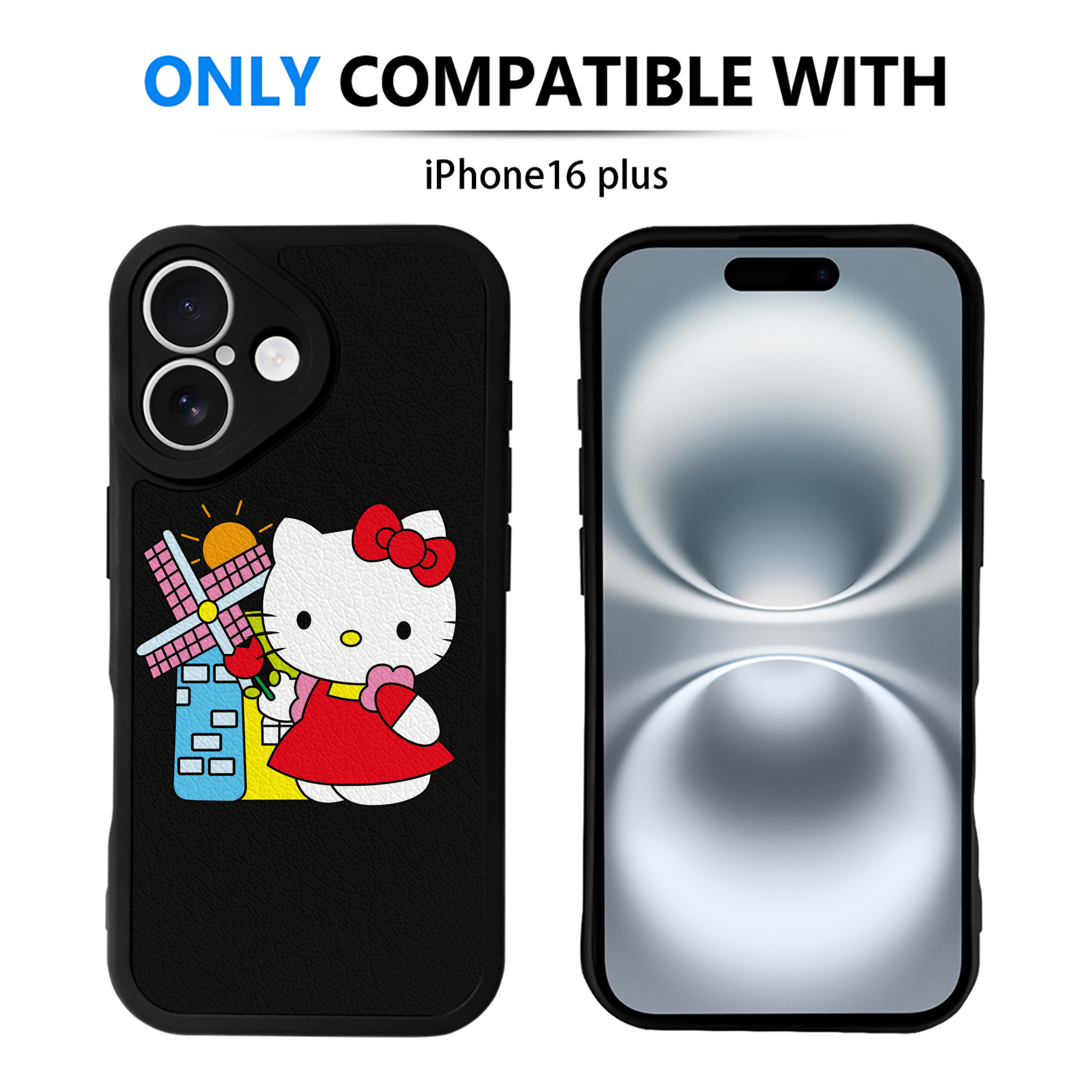 （画像用） Hello Kitty ハローキティ 【iPhone 16シリーズ対応】シリコンスマホケース（レザー調） 材質：シリコン